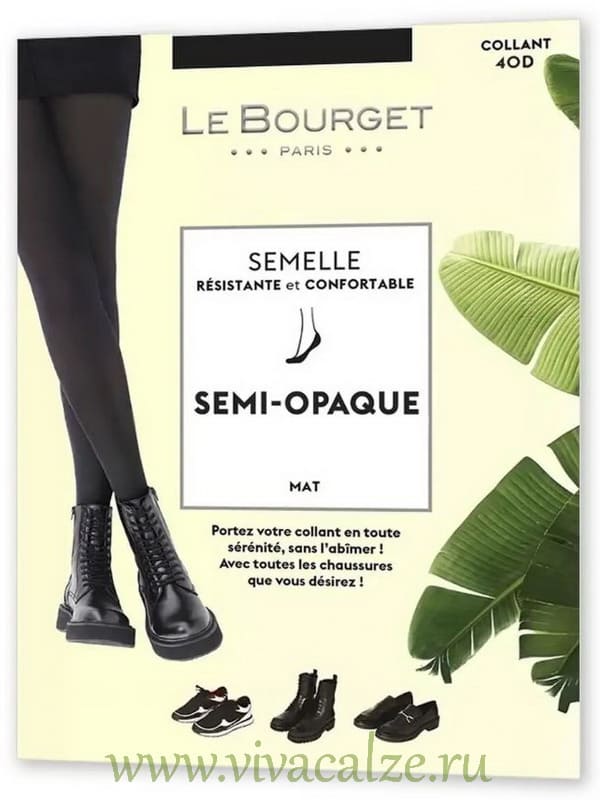 Le Bourge 15M7 SEMI-OPAQUE 40 semelle resistante колготки